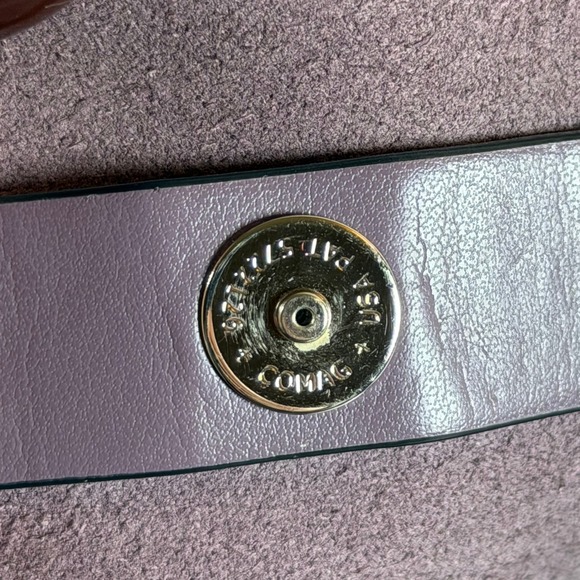 Coach Large Pebbled Leather Colorblock Derby Tote Bag Teal Navy F11833 READ - Picture 12 of 16